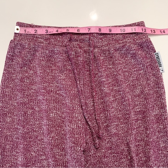 Gymshark Slounge High Waisted Knit Joggers in Deep Plum Marl Size Small - Picture 8 of 10
